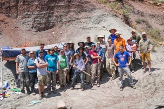 Fieldwork crew at the Hayden Quarries, Ghost Ranch, New Mexico