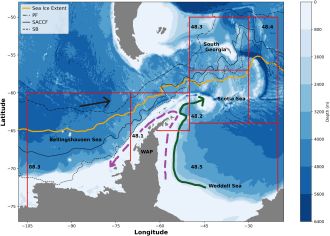 Map of south-west Atlantic sector of the Southern Ocean