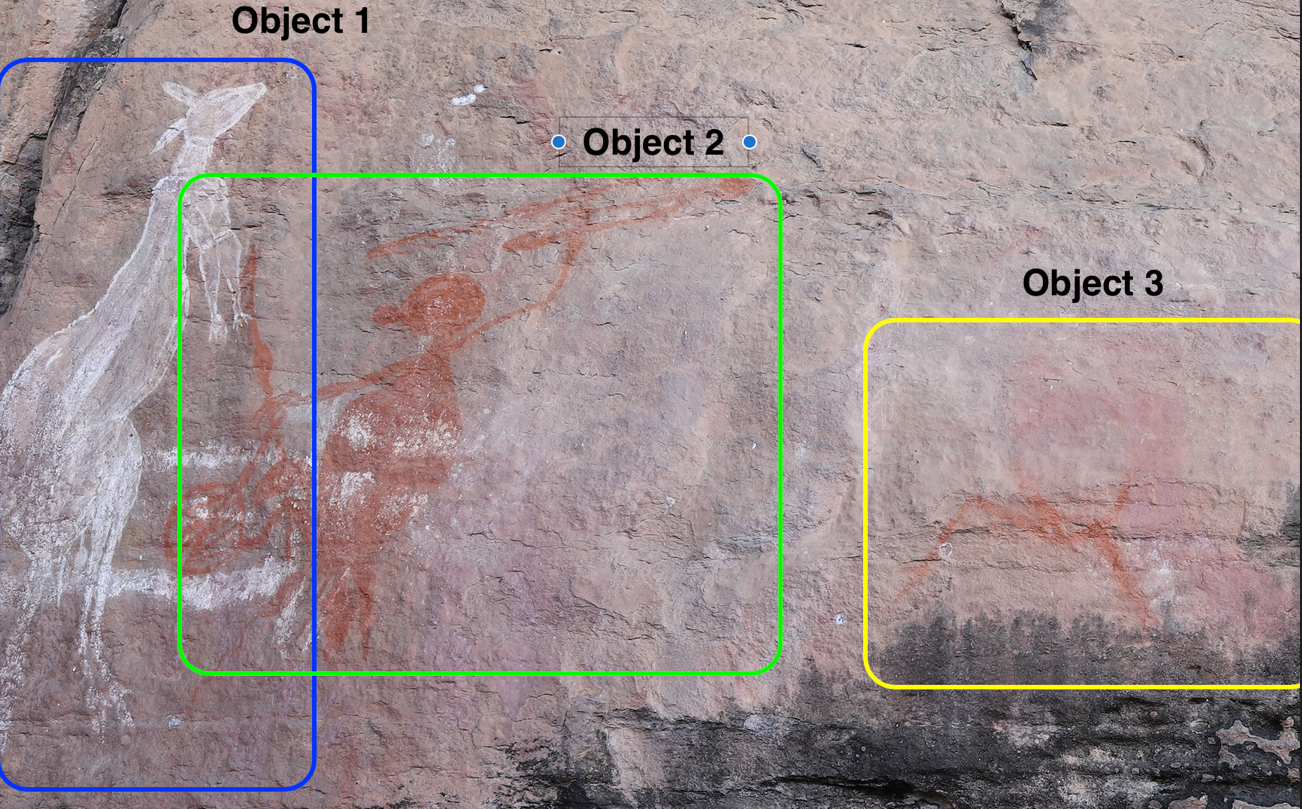 Hypothetical example of possible rock art image detection on an image from Kakadu National Park, Australia.