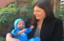 Dr Sally Brinkman with one of the virtual babies