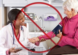 Example of incorrect Blood Pressure check photo