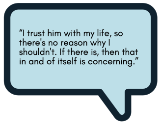 I trust him with my life - text bubble