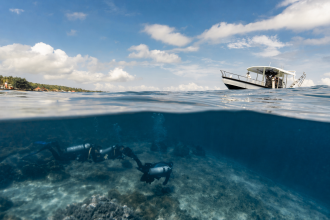 Divers setting out in Indonesia