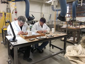 Dinosaur Institute volunteers Richard Hayes and Anne Baker-Hayes