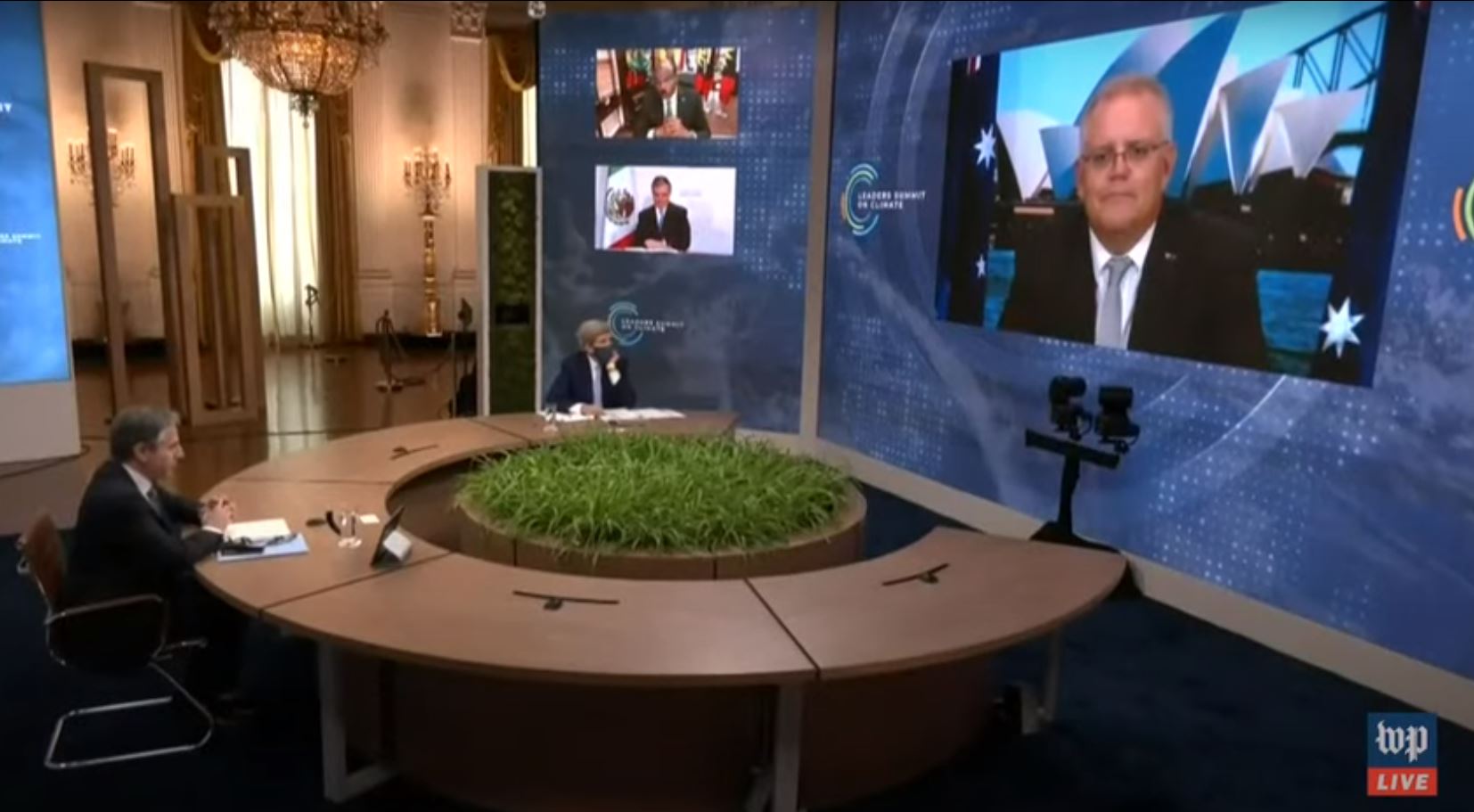 PM Scott Morrison speaks at the 2021 Virtual Climate Summit. Credit: Washington Post on YouTube