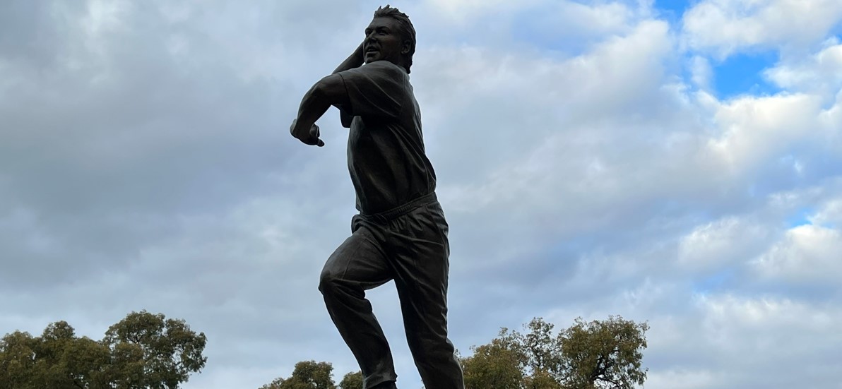 Shane Warne's statue at the MCG. No credit required