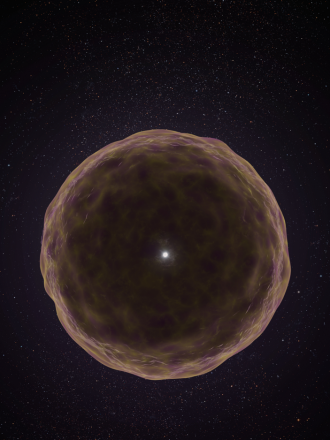 Artist’s illustration of the extremely stripped supernova 2021yfj.