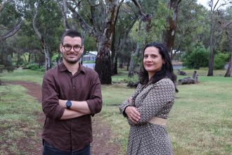 Dr Bastien Lechat and biostatistician Barbara Toson, Flinders University
