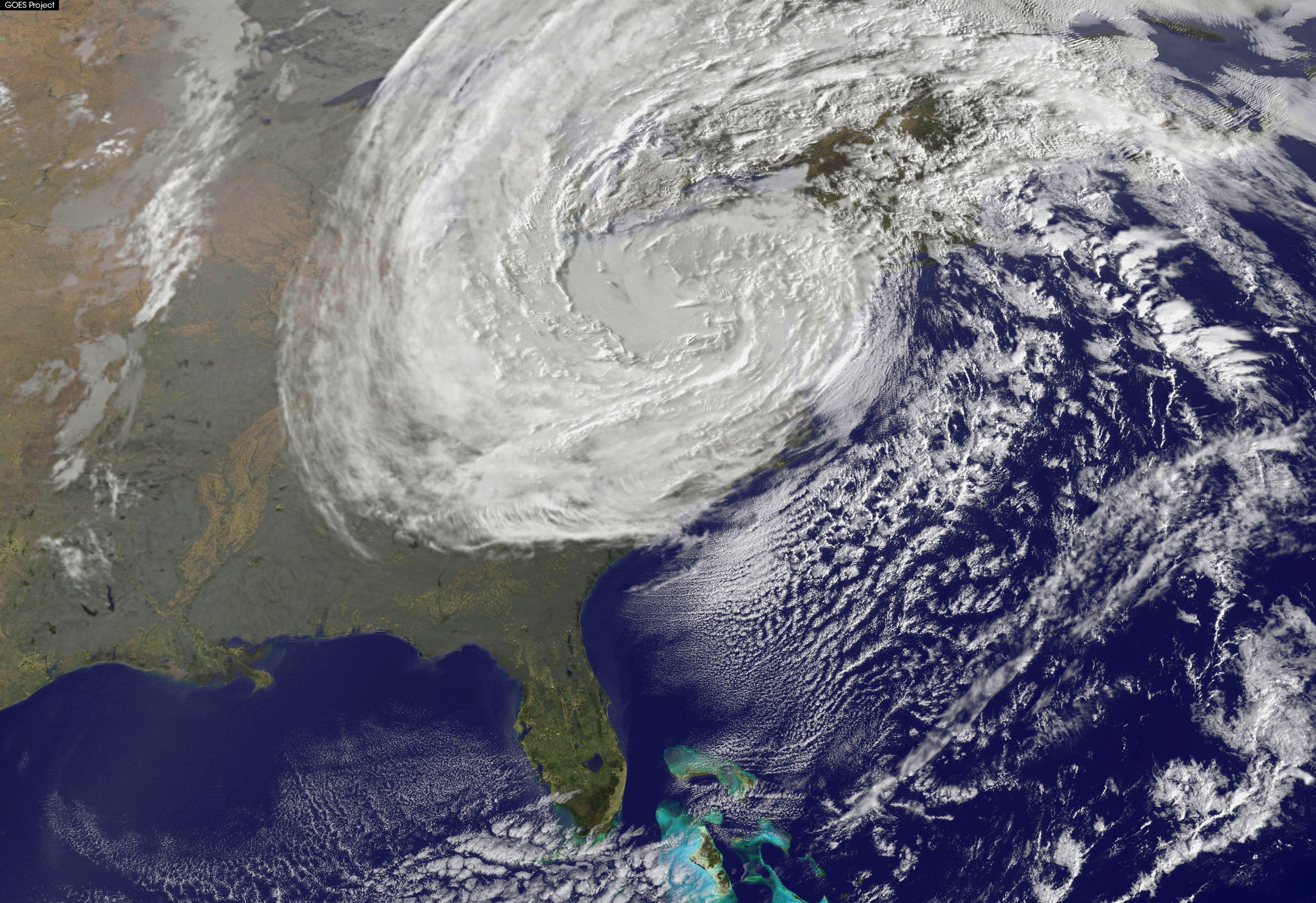 Satellite View of Post-Tropical Cyclone Sandy on Oct. 30 (Photo by NASA - public domain) 
