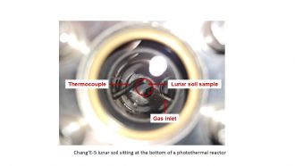 Photothermal reactor with lunar soil including labels 