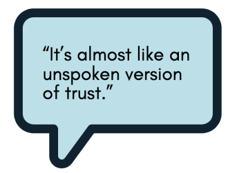 Unspoken version of trust - text bubble