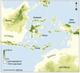 Map showing island of Muna, Sulawesi