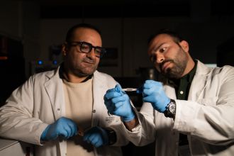 University of Newcastle researchers with the technology