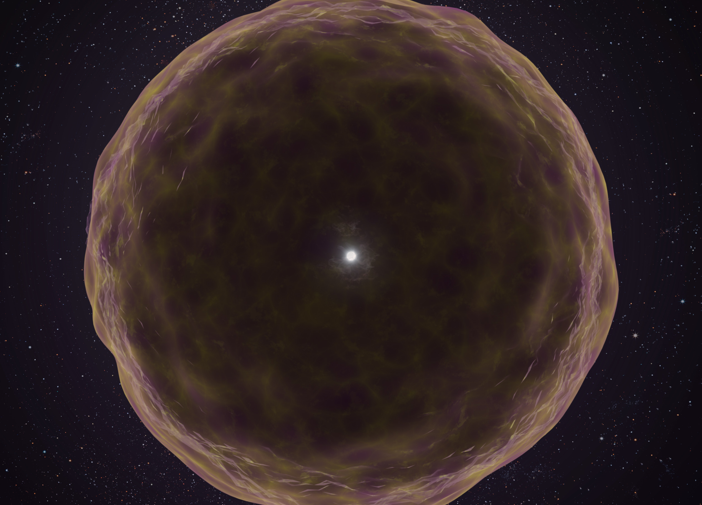 Artist’s illustration of the extremely stripped supernova 2021yfj. Credit: Keck Observatory/Adam Makarenko.