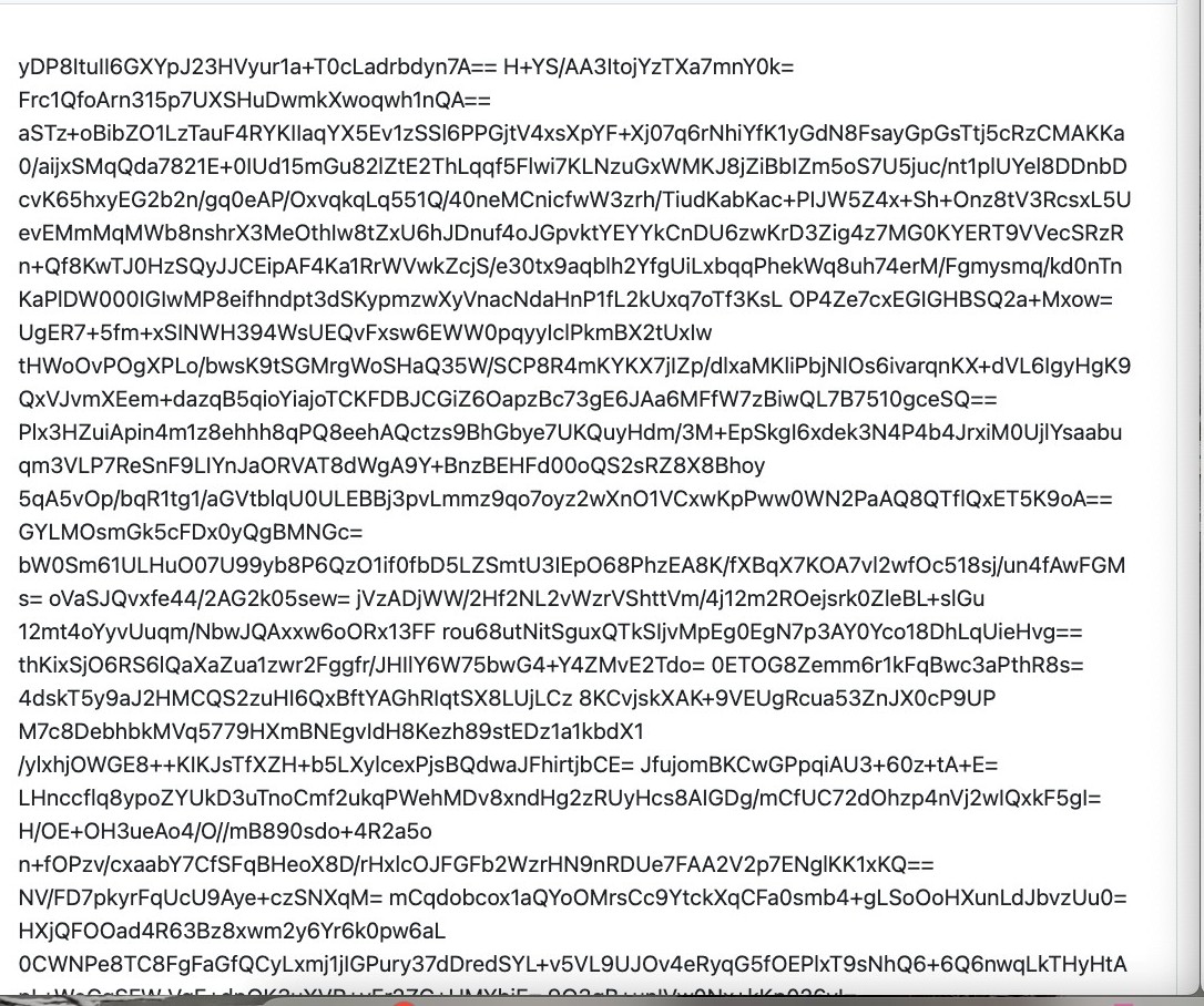 Demonstration of the protected text when end to end encryption is deployed