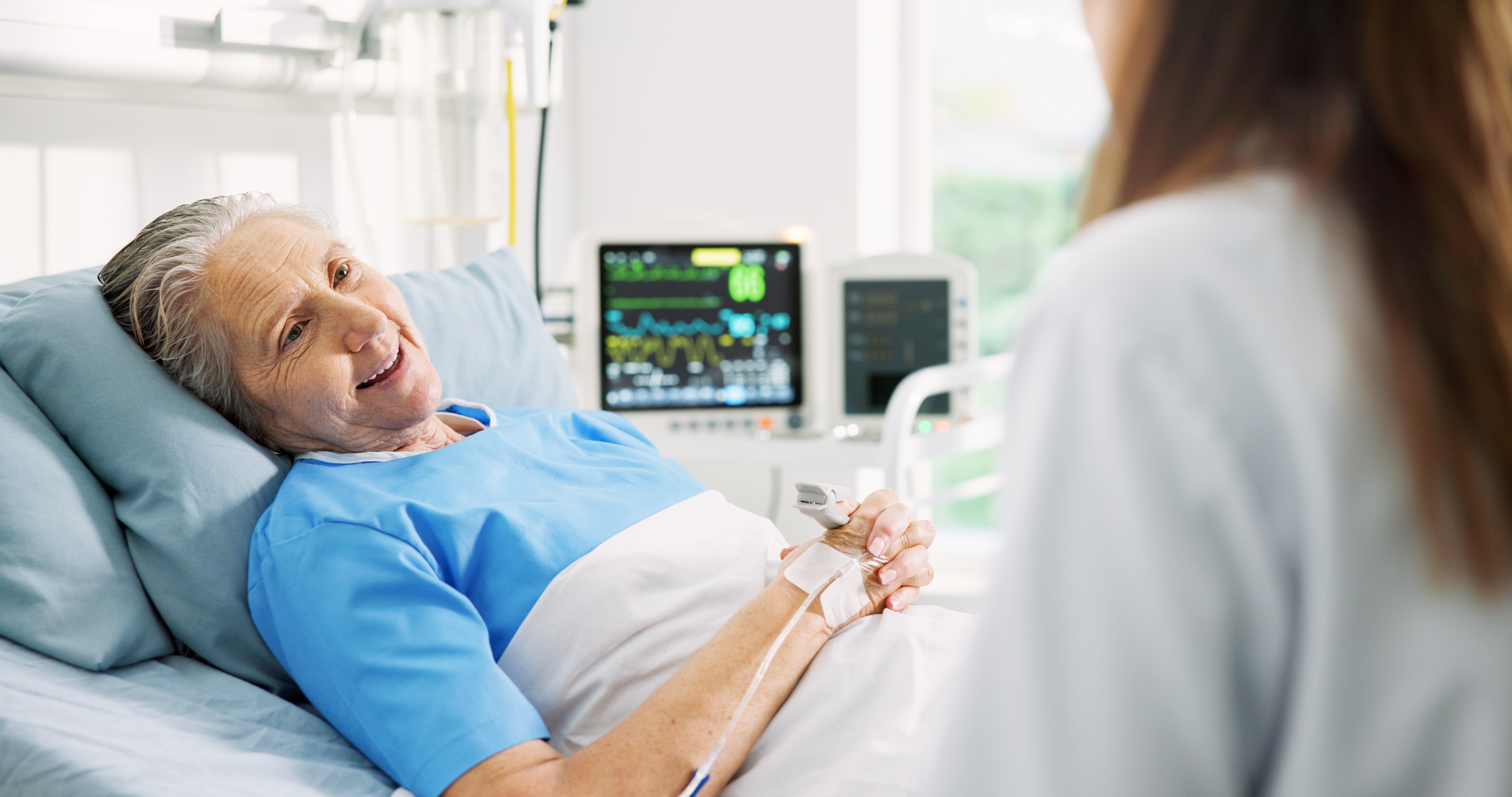 Woman in hospital. Via Adobe Stock. By By MagicDavid25/peopleimages.com.