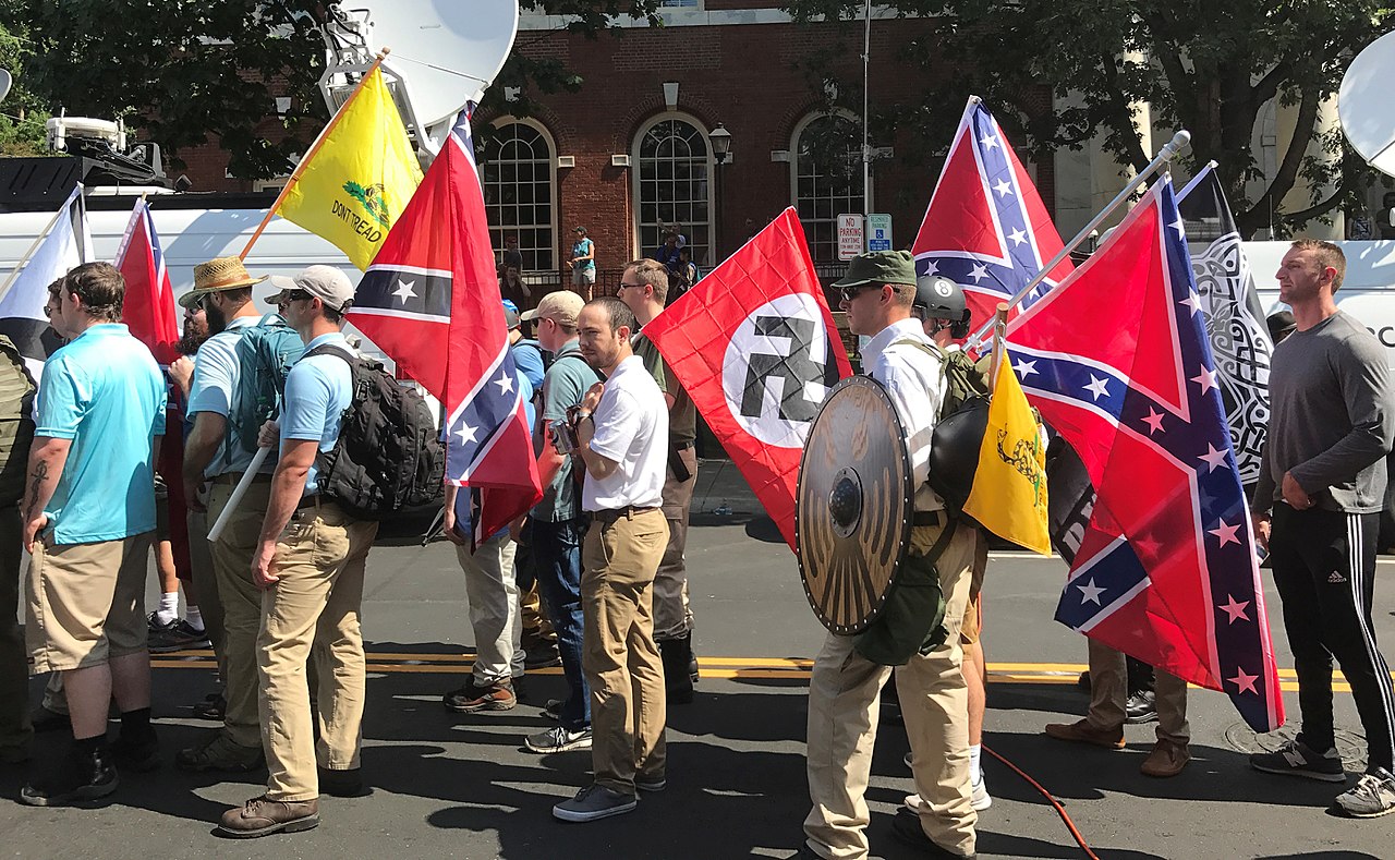 Charlottesville_'Unite_the_Right'_Rally_(35780274914)_crop By Anthony Crider_cropped by Beyond My Ken (talk) 20_37, 9 April 2018 (UTC) - Charlottesville "_Unite the Right"_Rally, CC BY 2.0