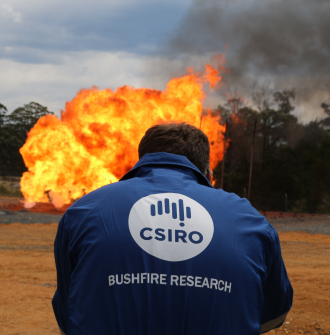Justin testing at CSIRO's Mogo burn-over facility in southern NSW