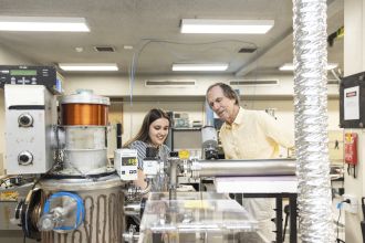 PhD candidate Linda Losurdo and her supervisor Professor David McKenzie