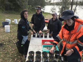Research team at Myuna Bay