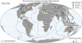 Global map showing hotspots of mineral deposits modelled in this study.