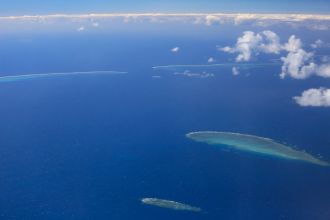 Reefs viewed from a small plane