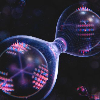 Artist's impression of the entangled quantum logic gate