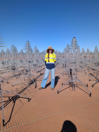 Adelle Goodwin with the Square Kilometre Array Observatory (SKA)