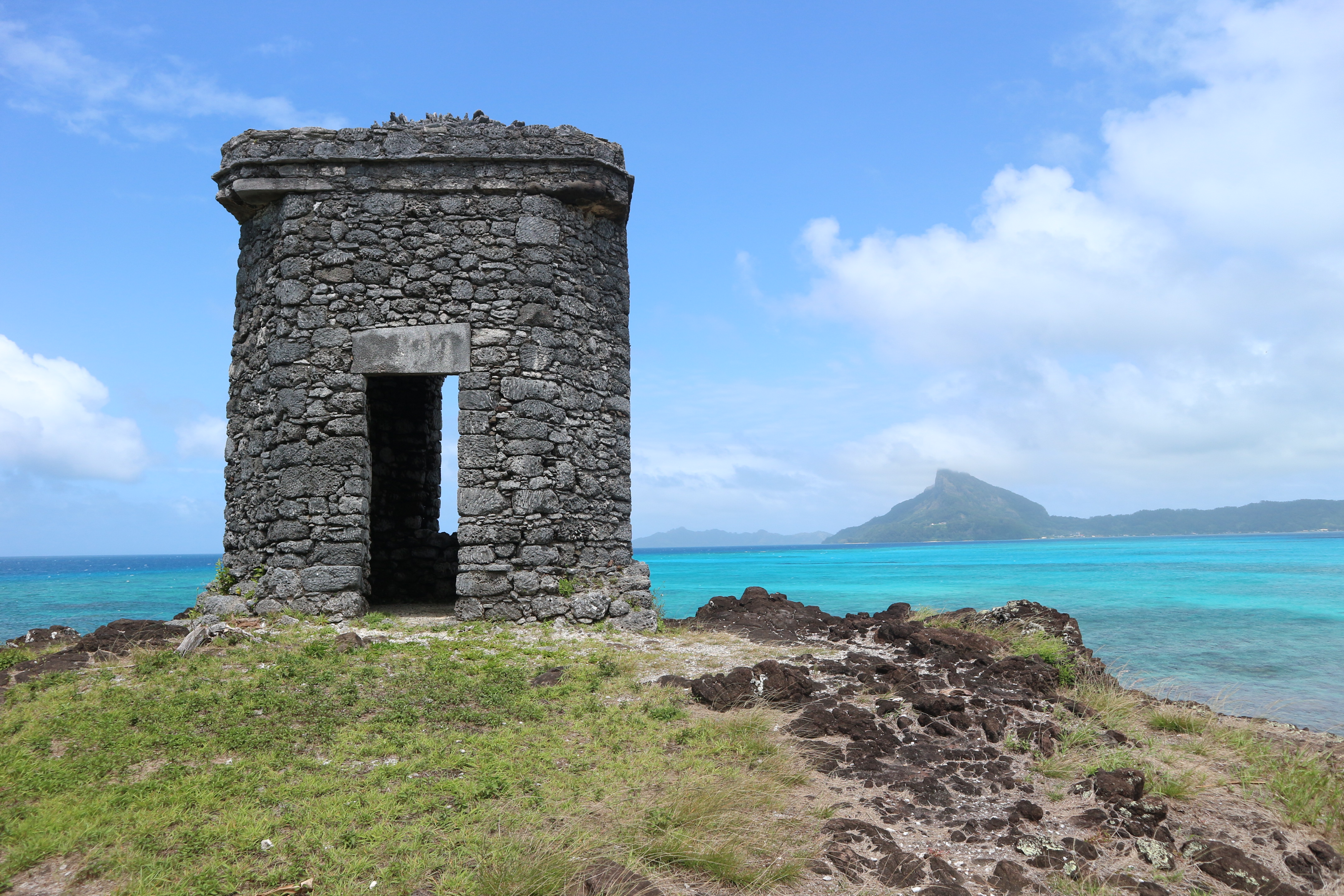 Coral watch tower on Mata Kuiti Point, Aukena Island. Photo: James Flexner