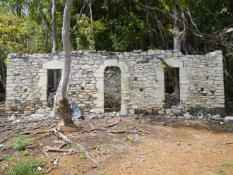 North facing façade of a house on Akamaru Island. 