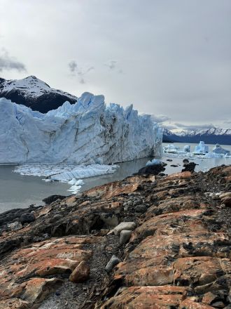 The ice front of the glacier’s terminus