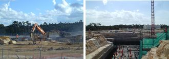 Early stages of construction of nuclear reactor