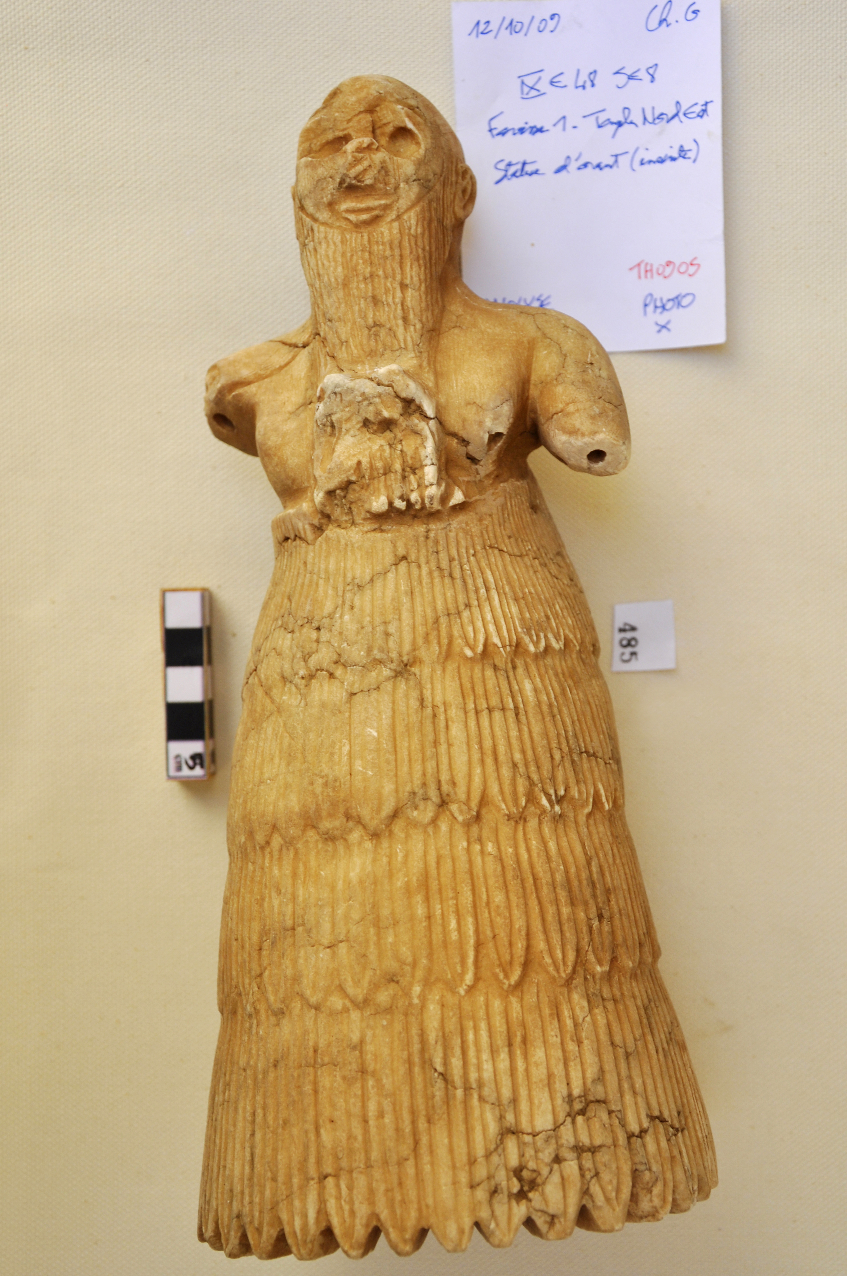An ancient statue from the site of Mari, dating to the second millennium BCE. Credit: Yaarob Abdullah