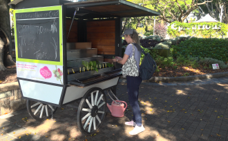 Dr Ribeiro at the Epicurious Garden.