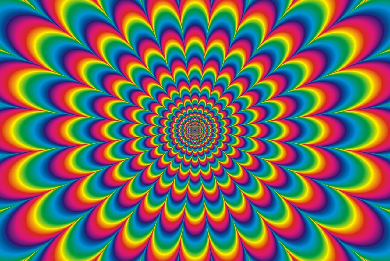 CC-0. https://www.needpix.com/photo/download/307931/psychedelic-colours-vibrant-rainbow-retro-design-pattern-illusion-disturbing
