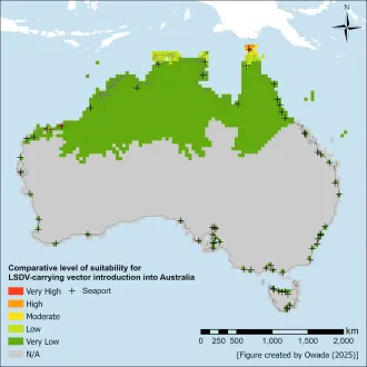 Map-Comparative level of suitability for LSDV-carying vector introduction