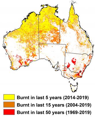 Fire frequency across Australia