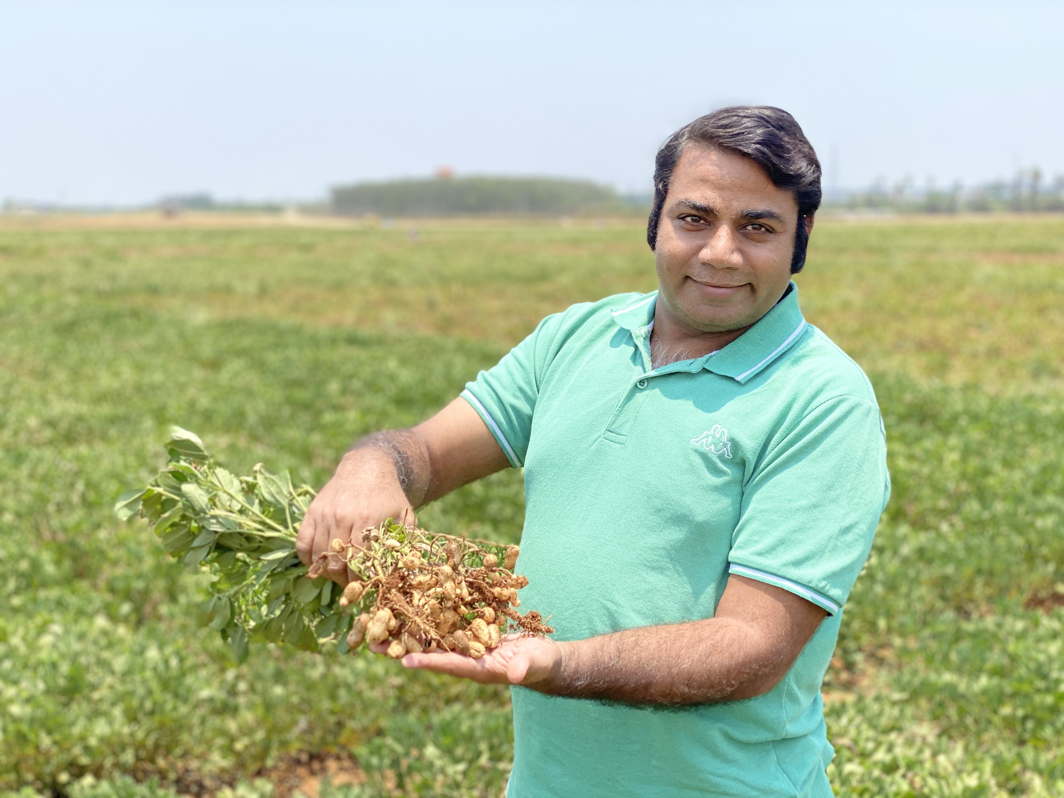 Professor Rajeev Varshney FRS with peanut crops
