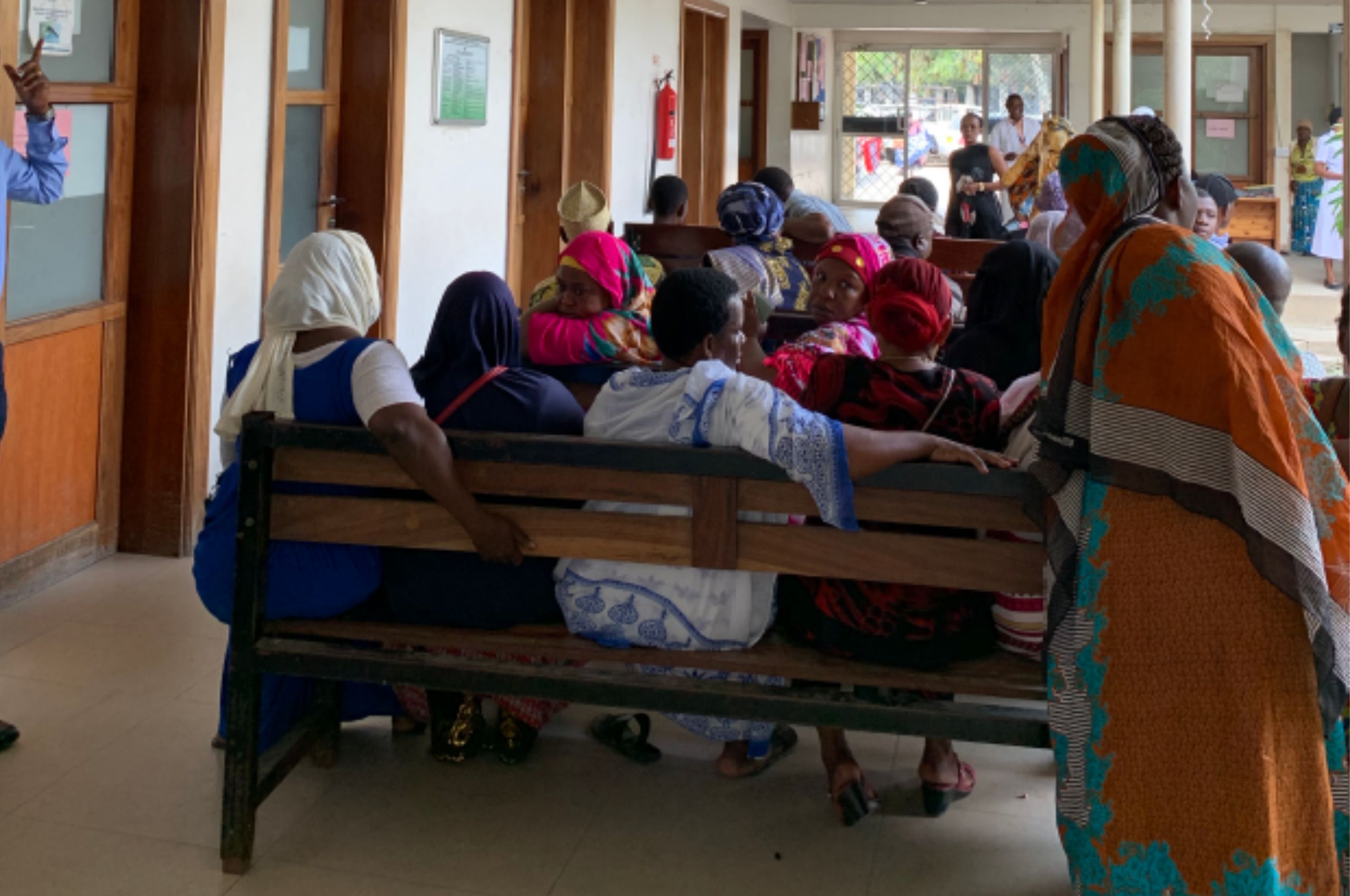 Patients waiting at one of the clinics in Tanzania and Uganda.