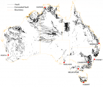 Fault lines map in Australia