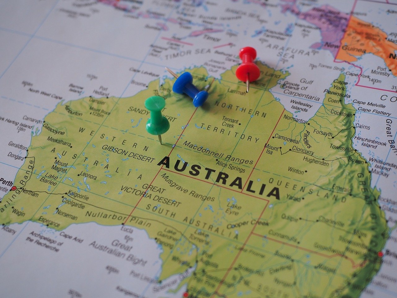 CC-0. https://pixabay.com/photos/map-world-map-australia-countries-8526430/