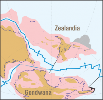 Zealandia finally broke away from Gondwana 60 million years ago