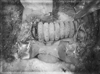 Bracelets in the burial chamber of Tomb G 7000X as discovered by George Reisner 