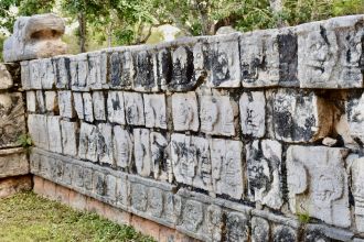 Reconstructed stone tzompantli, or skull rack, at Chichén Itzá
