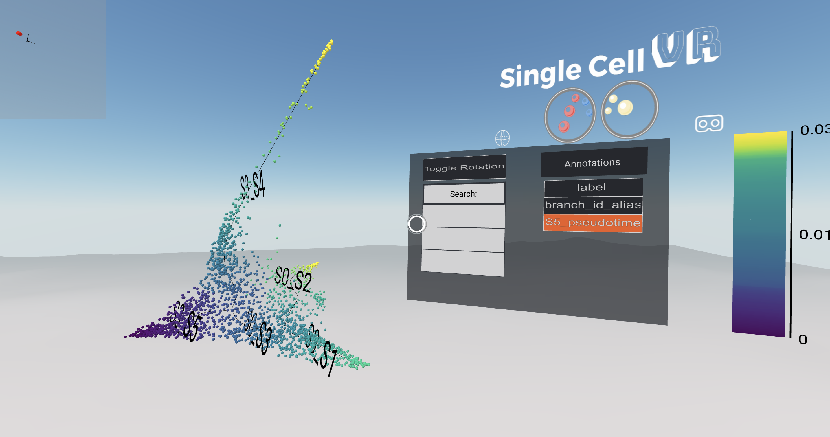 #SinglecellVR supports clustering and trajectory inference results from Scanpy, Episcanpy, PAGA (from  @fabian_theis  lab), Seurat (from  @satijalab ) and STREAM (from our lab!) thanks to the companion scvr package (pip install scvr) which allows you to convert them in a single step! From Luca Pinello on twitter
