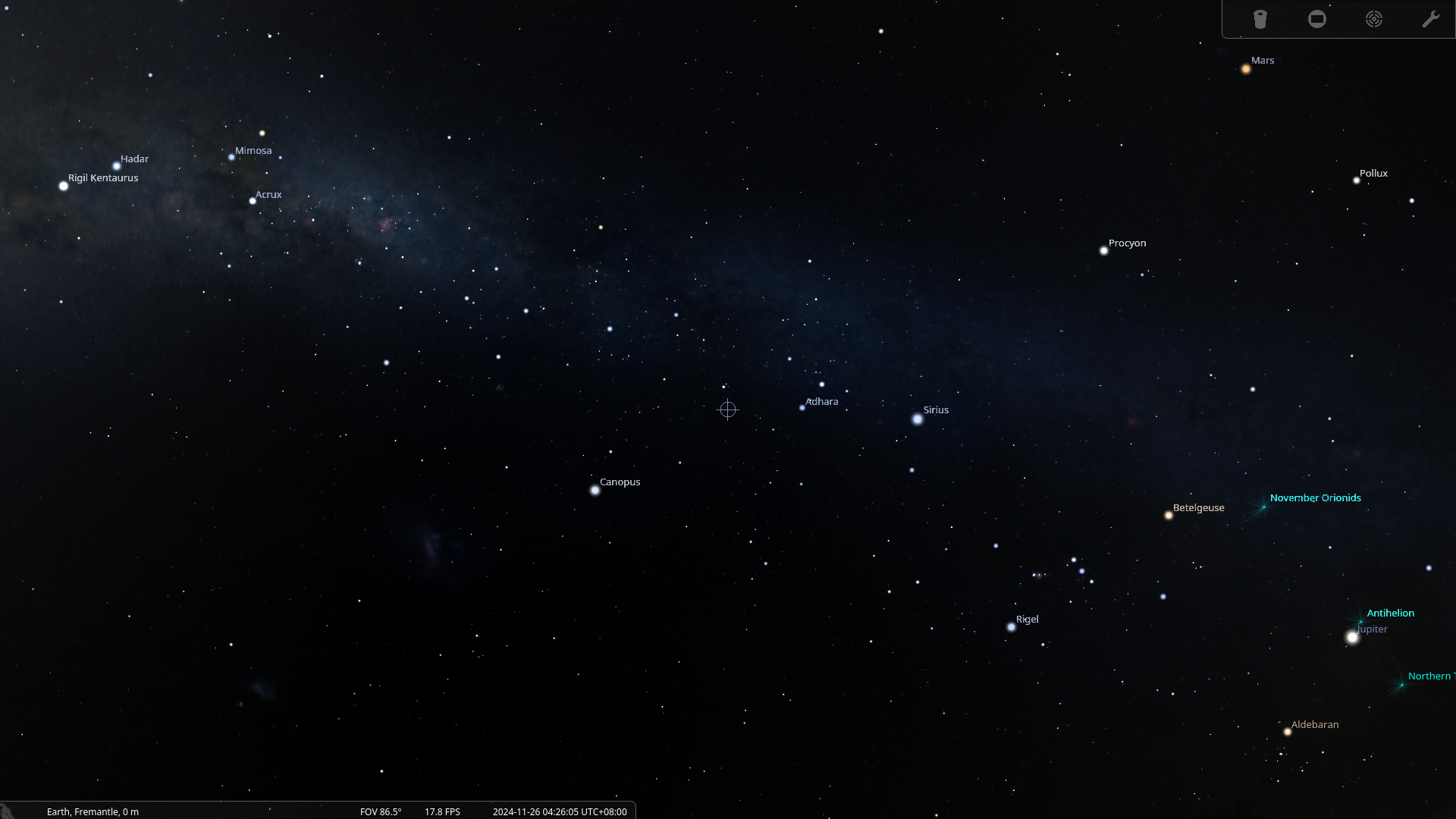 The signal was detected in a less crowded part of the sky, within the constellation Puppis, which allowed the team to pinpoint its source in the sky. Credit: Stellarium 