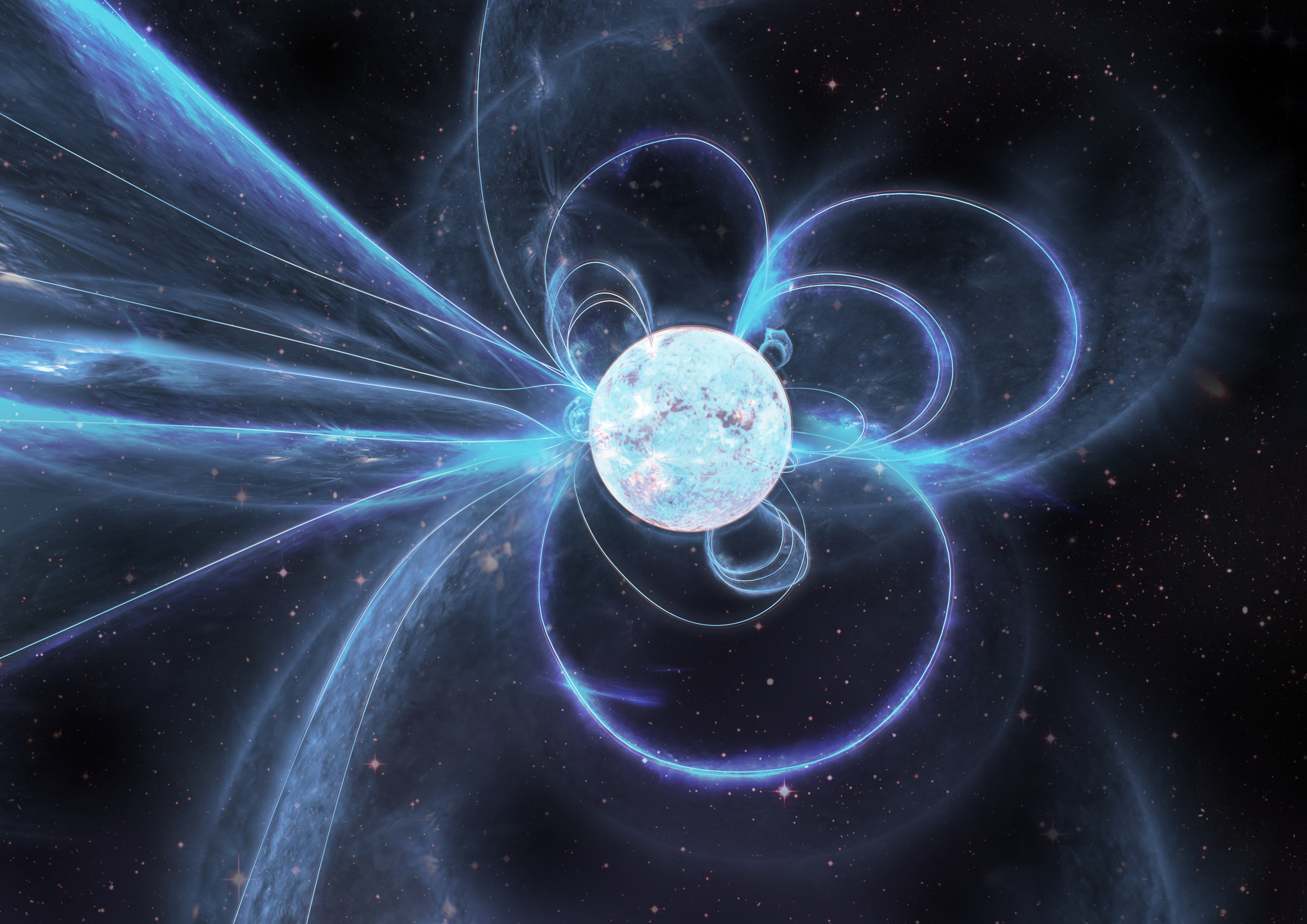 ‘Artist’s impression of the active magnetar Swift J1818.0-1607. Image by Carl Knox, OzGrav’