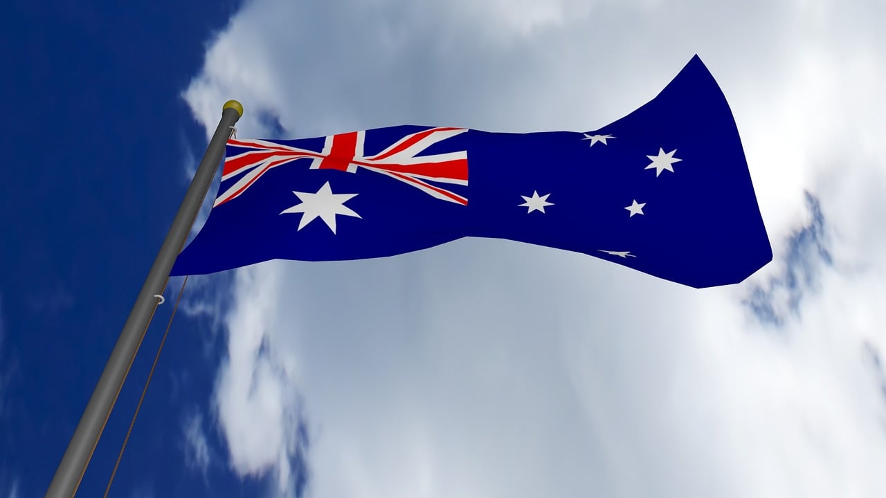 CC-0. https://pixabay.com/illustrations/australia-australian-flag-sky-flag-1606849/