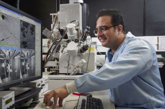 MCN scientist Dr Vahid Adineh creating the Mo with FIB-SEM