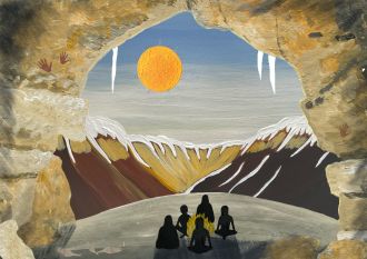 Artist impression of the ancient ice age cave.